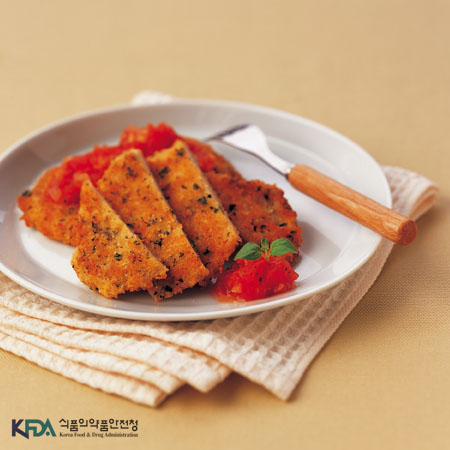 밀라노 스타일 포크 커틀렛 완성 사진