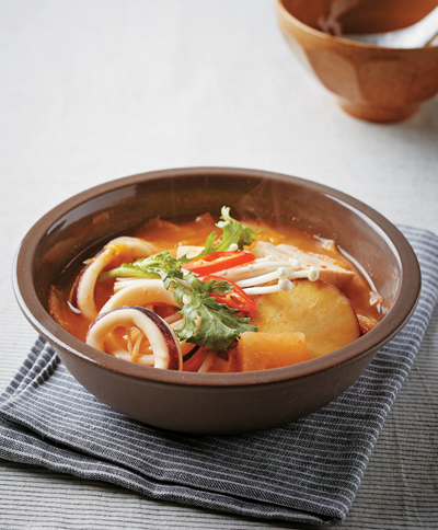오징어김치찌개 완성 사진