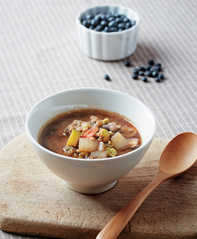 검은콩보리된장찌개 완성 사진