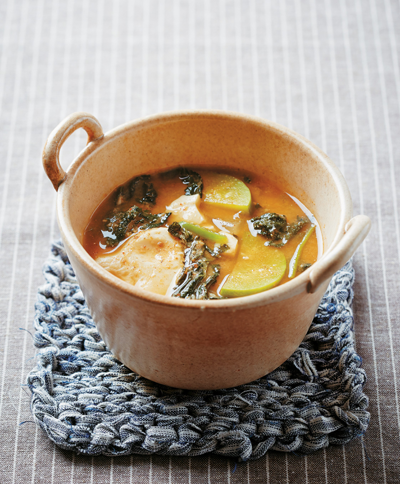 산나물된장찌개 완성 사진