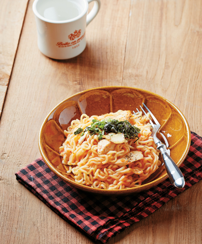 닭갈비볶음면 완성 사진