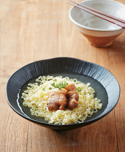 삼겹살라면 완성 사진