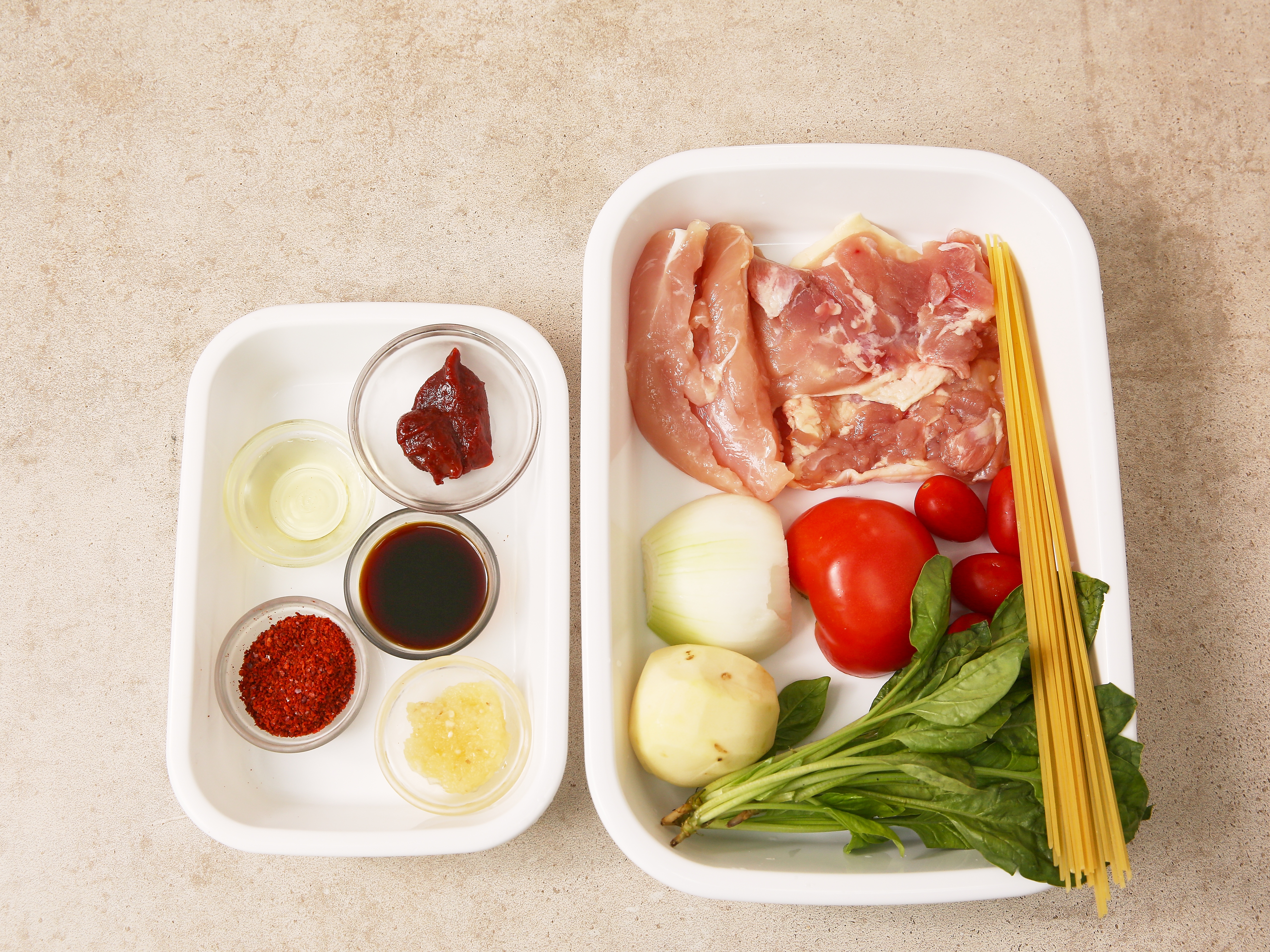 토마토시금치 닭볶음탕 완성 사진