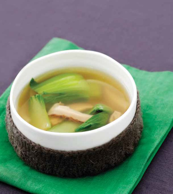 표고버섯 청경채국 완성 사진