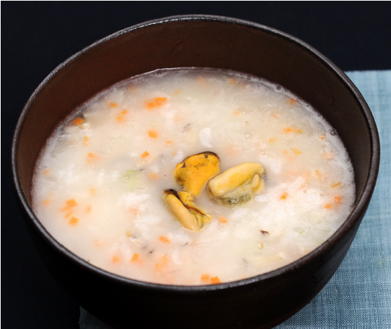 홍합죽 완성 사진