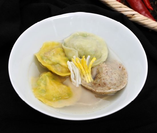삼색소고기만두 완성 사진