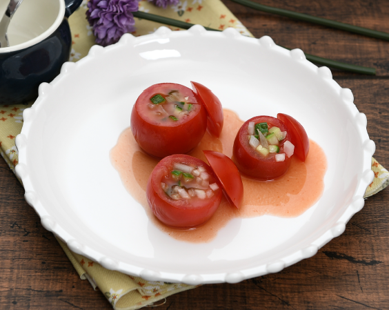토마토주스를곁들인컵토마토 완성 사진