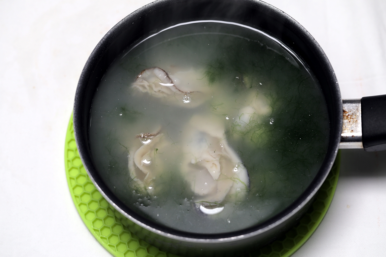 매생이조랭이떡국 5단계