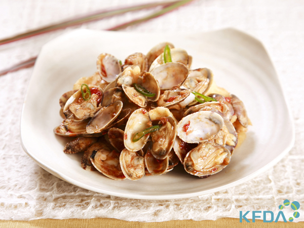 바지락수제비볶음 완성 사진