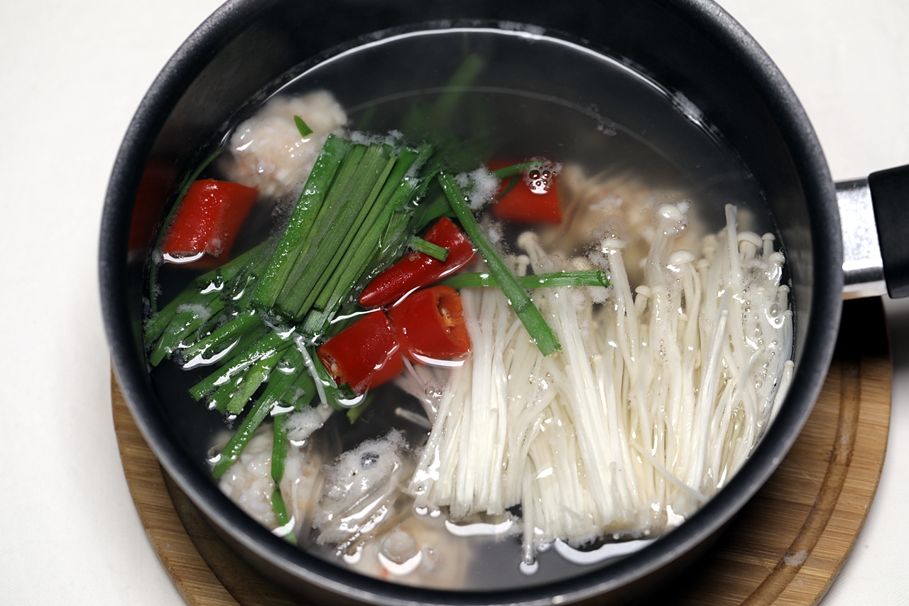 새우 완자탕 5단계